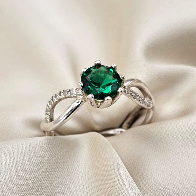 Green Cubic Claw Ring image 6