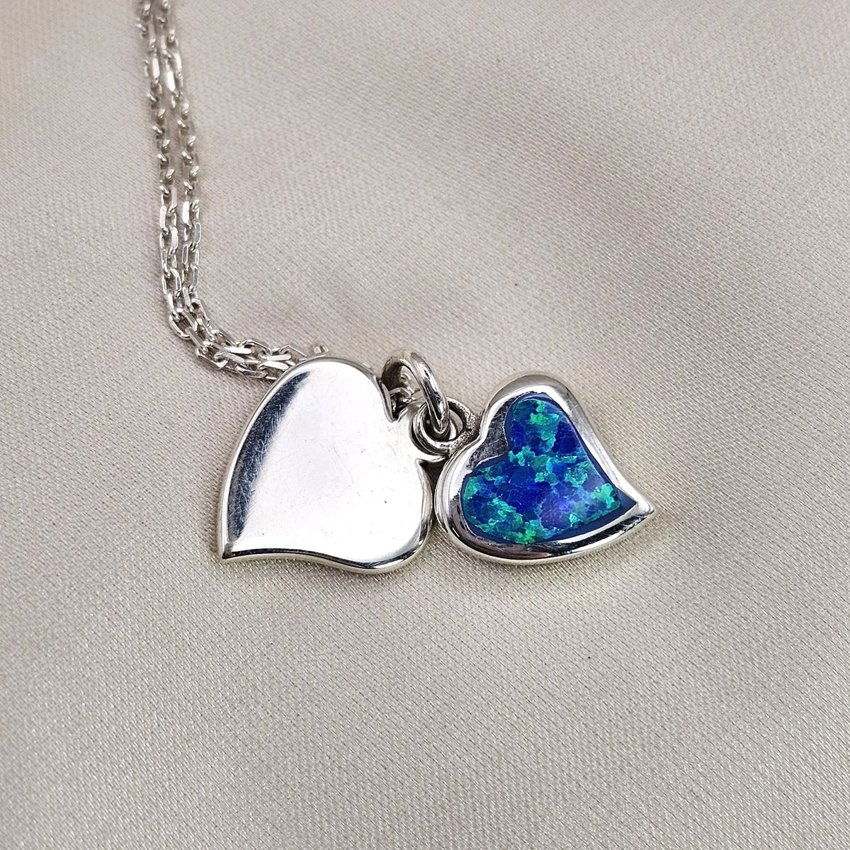 Double Heart Opaline Pendant image 3