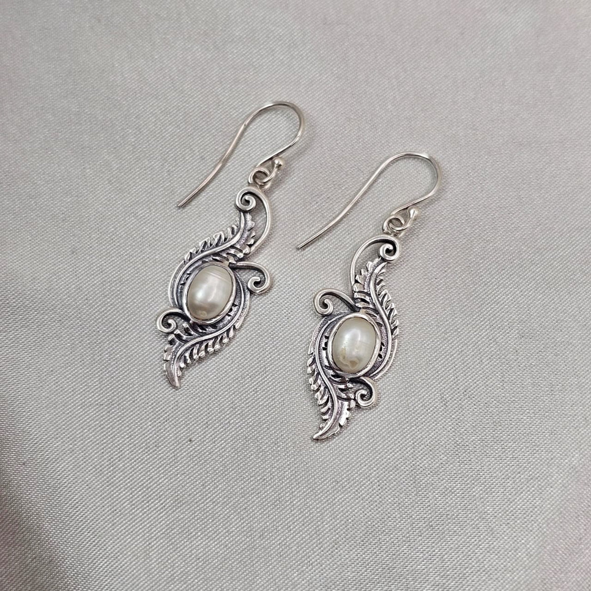 Freshwater Pearl Filigree Drop Earrings