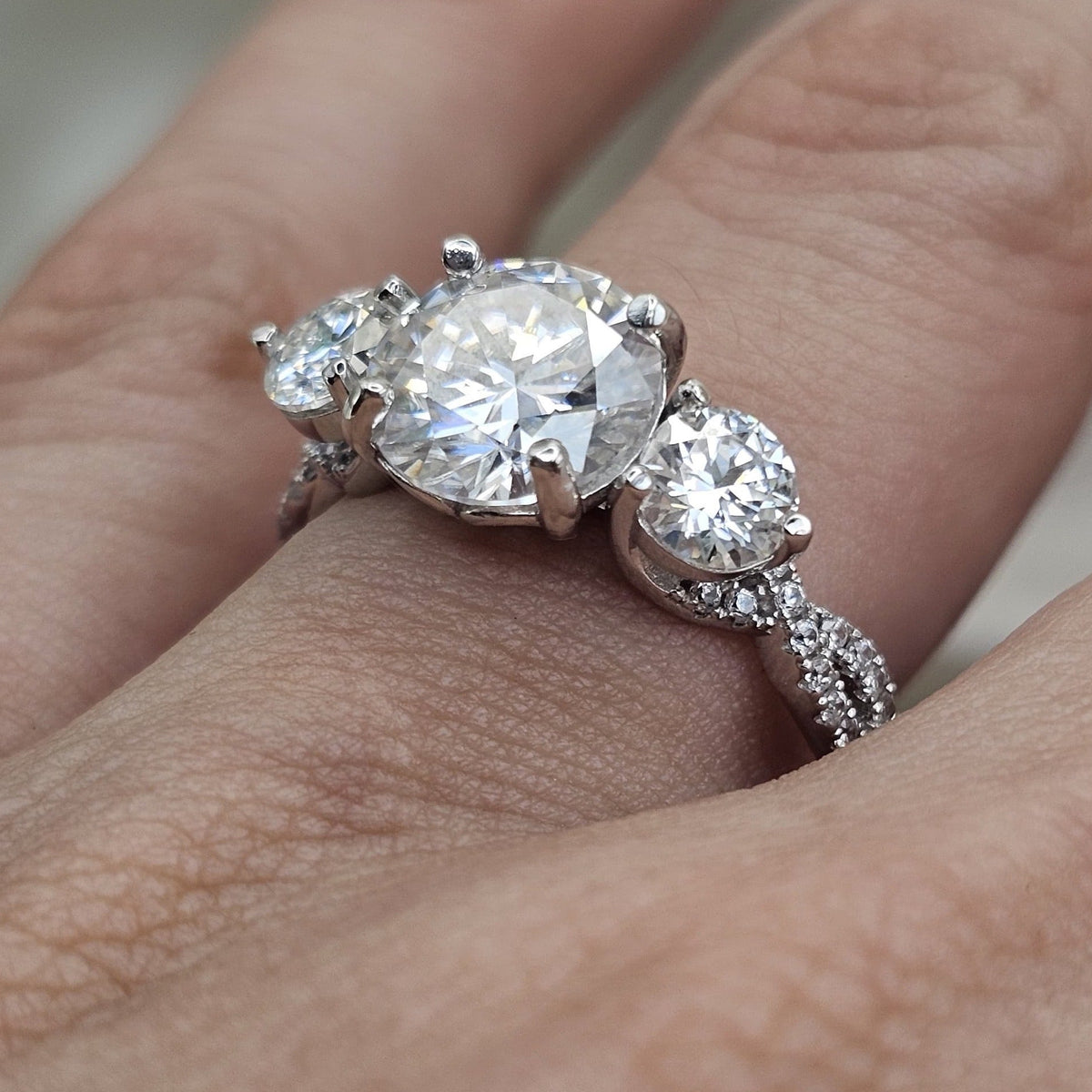 Moissanite Three-Stone Ring