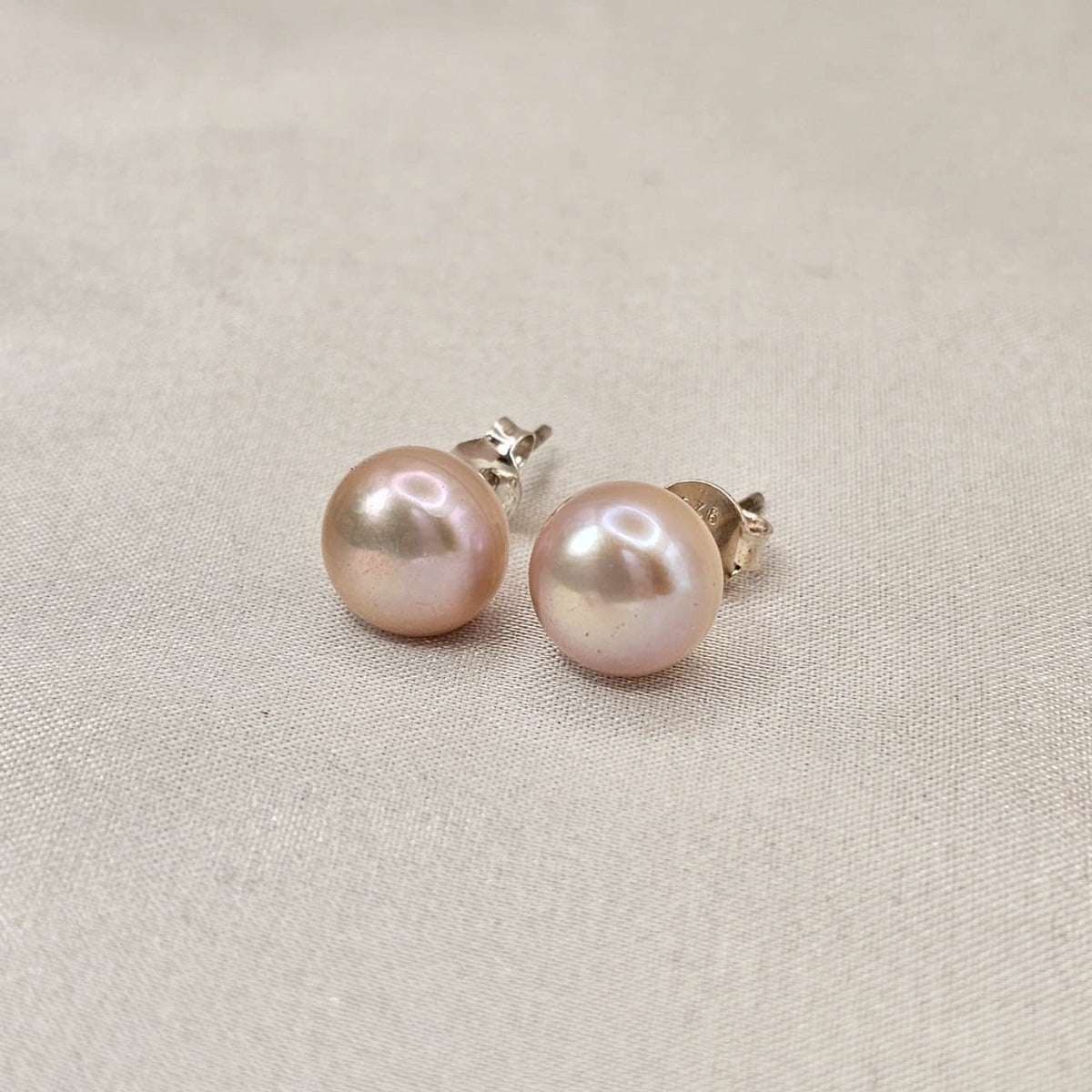 Light Pink Freshwater Pearl Stud Earrings
