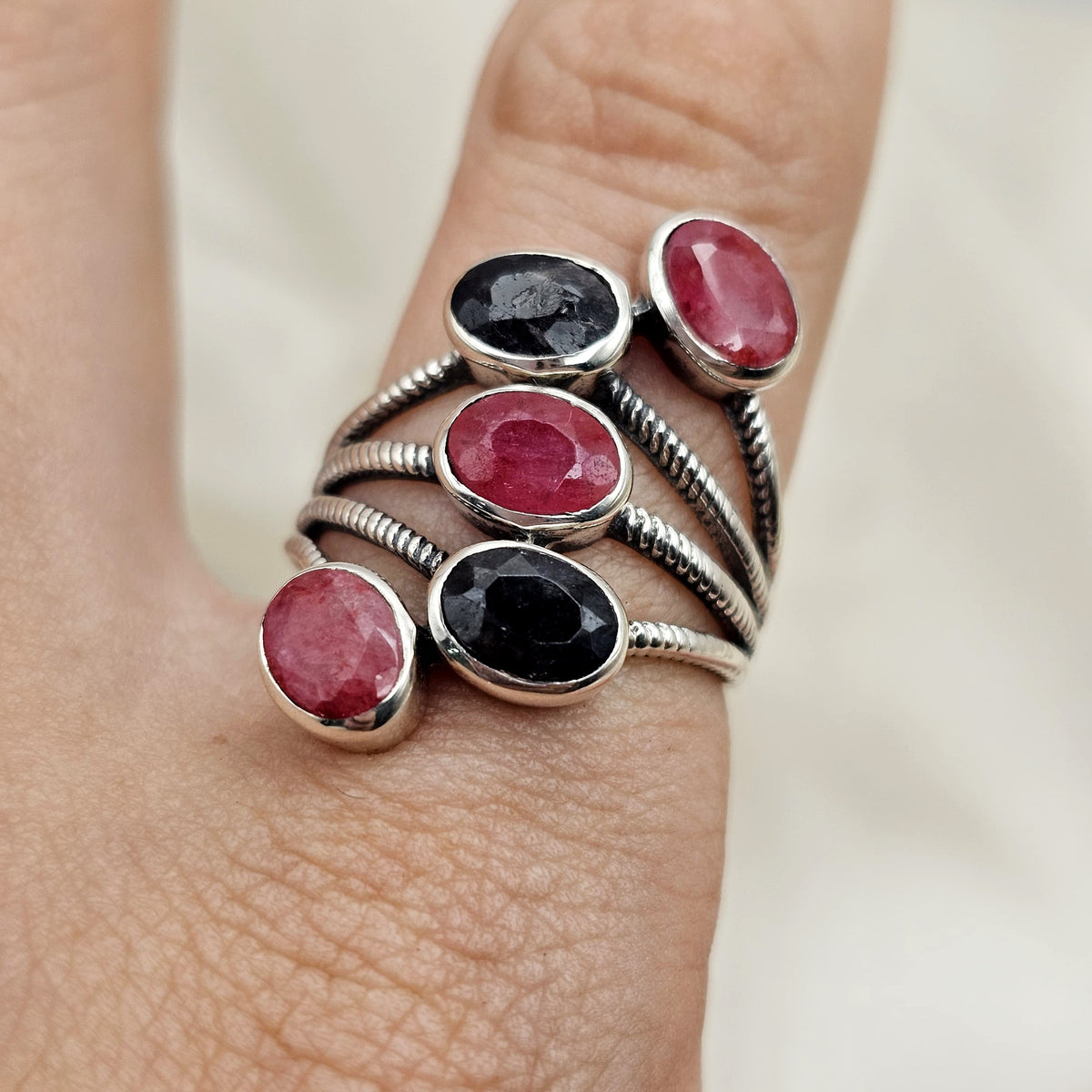 Ruby & Sapphire Multi-Stone Ring image 1