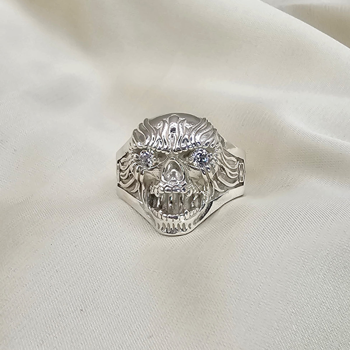 Flaming Skull Ring with Cubic Zirconia image 5