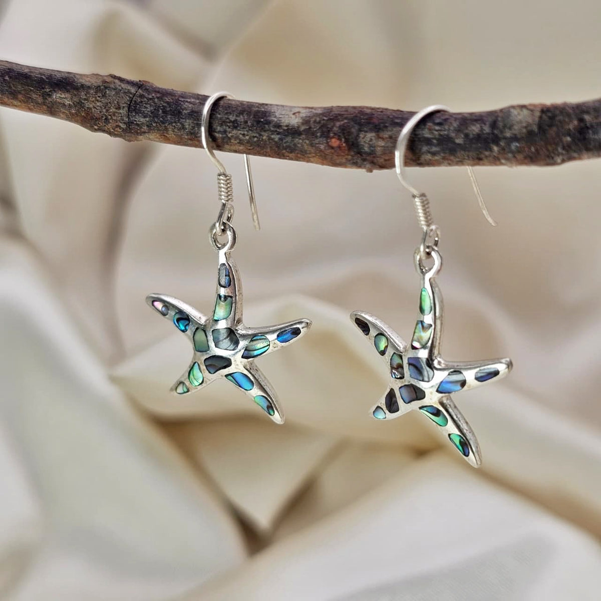 Abalone Inlay Starfish Earrings