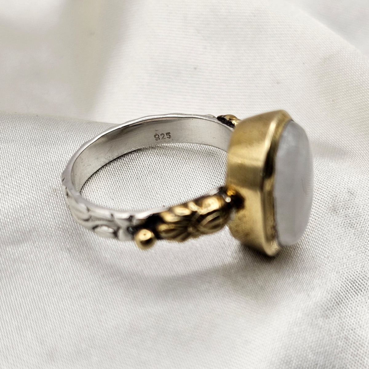 Brass & Moonstone Ring image 3