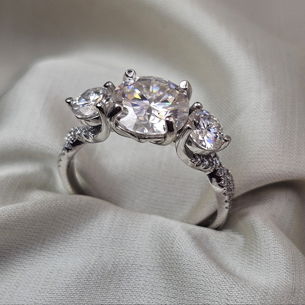 Moissanite Three-Stone Ring