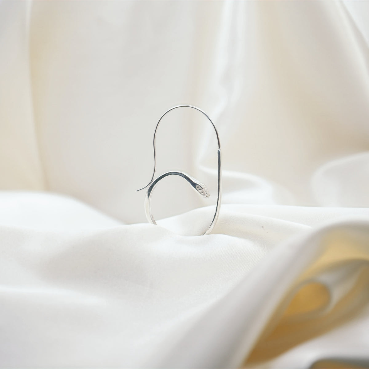 Snake Hoop Earrings image 3