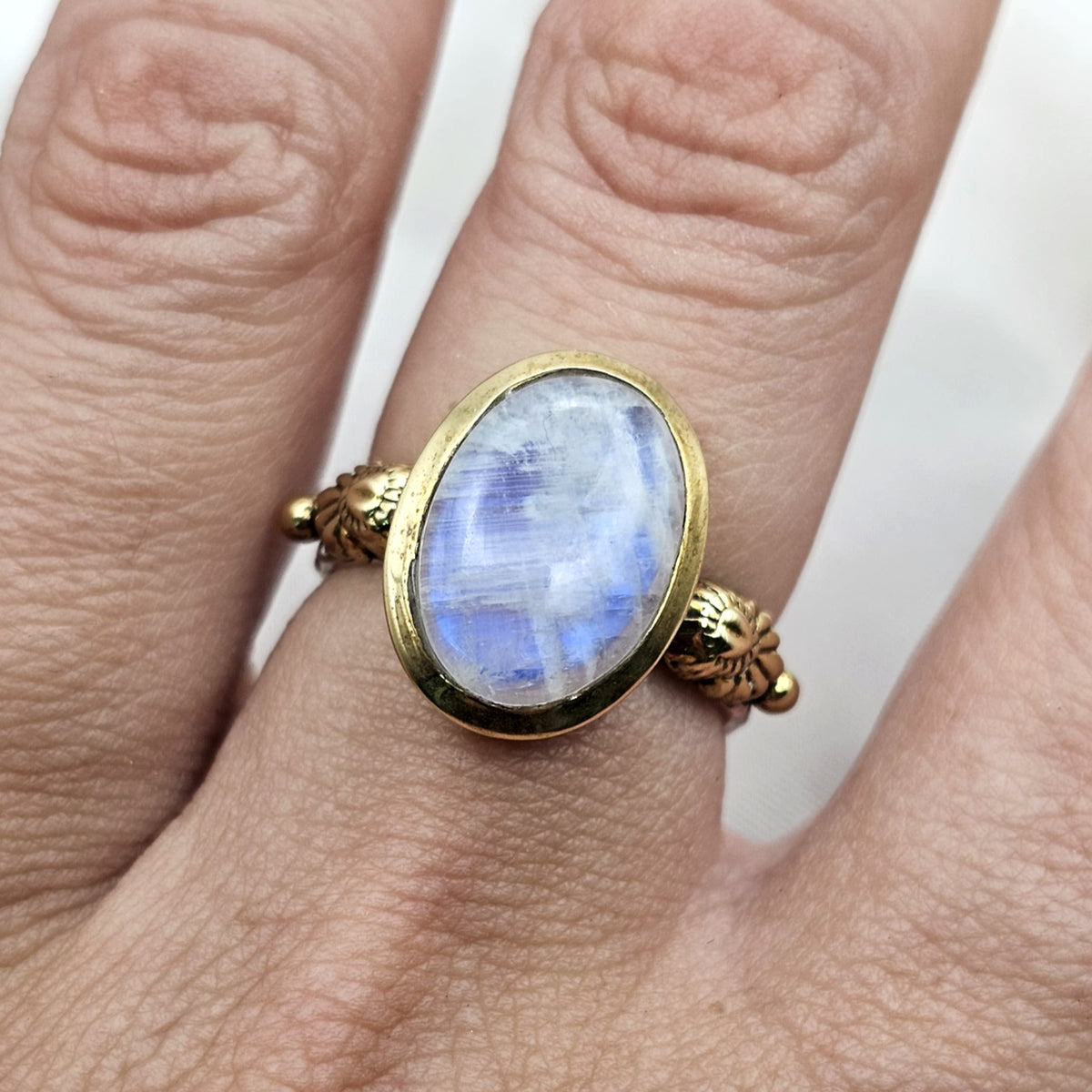 Brass & Moonstone Ring image 1