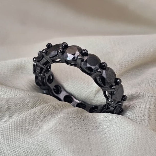 Black Moissanite Eternity Ring