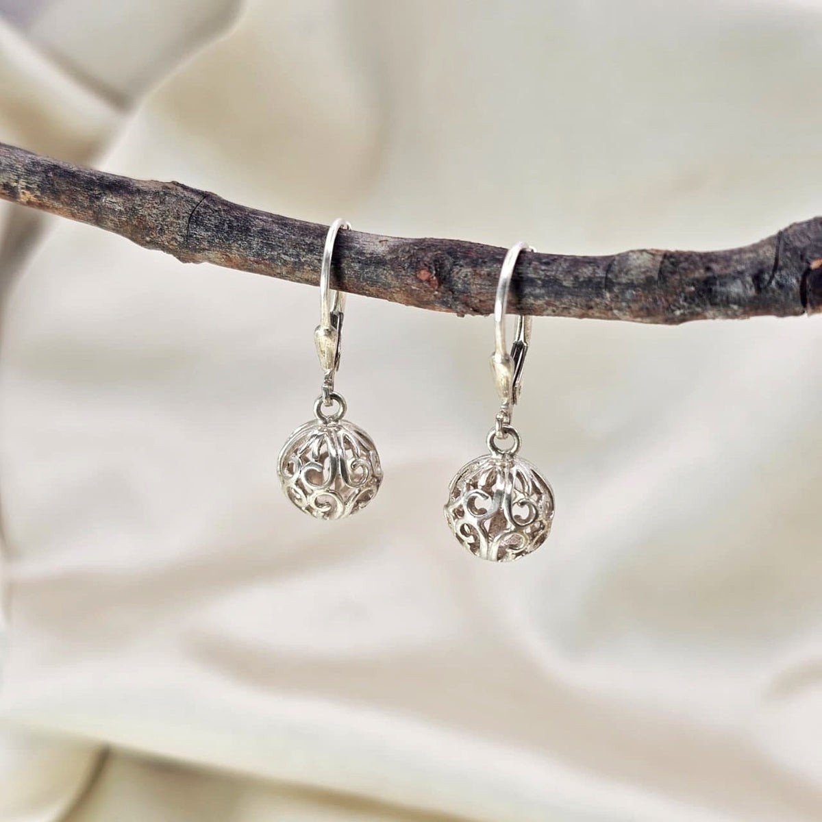 Filigree Ball Drop Earrings
