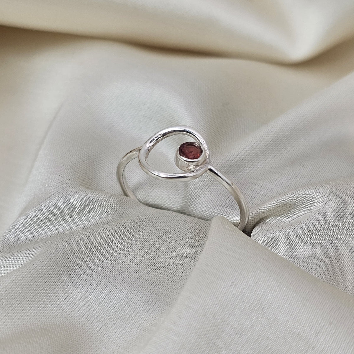 Garnet Swirl Ring