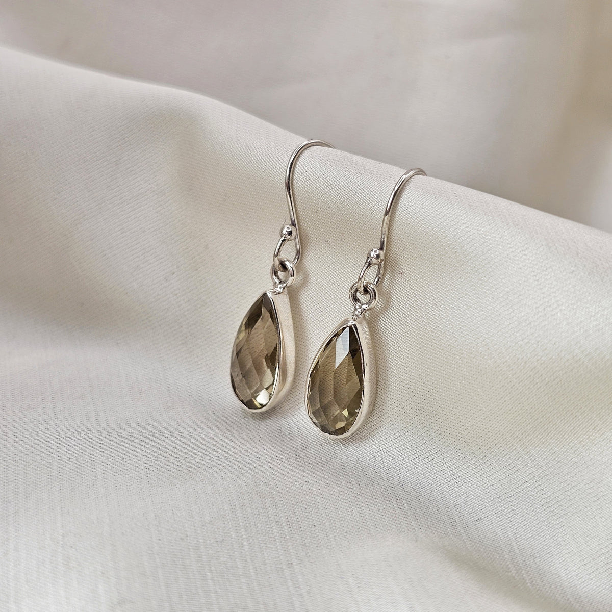 Lemon Quartz Teardrop Earrings
