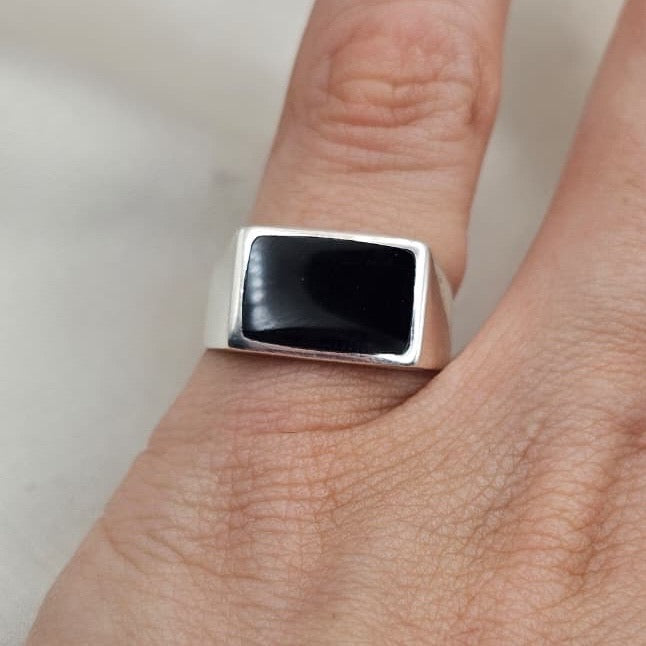 Black Onyx Inlay Ring