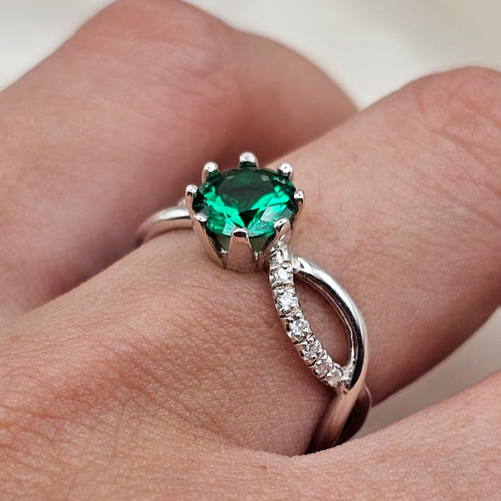 Green Cubic Claw Ring image 1