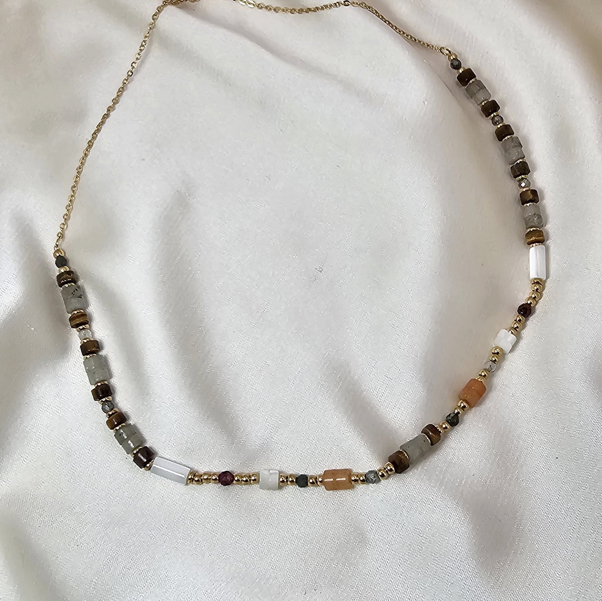 18k Gold Plated Stainless Steel Beaded Necklace