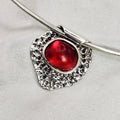 Hammered Red Sea Glass Pendant image 0
