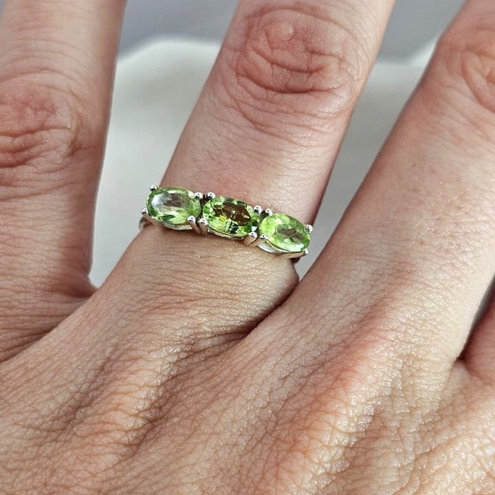 Peridot Three-Stone Ring