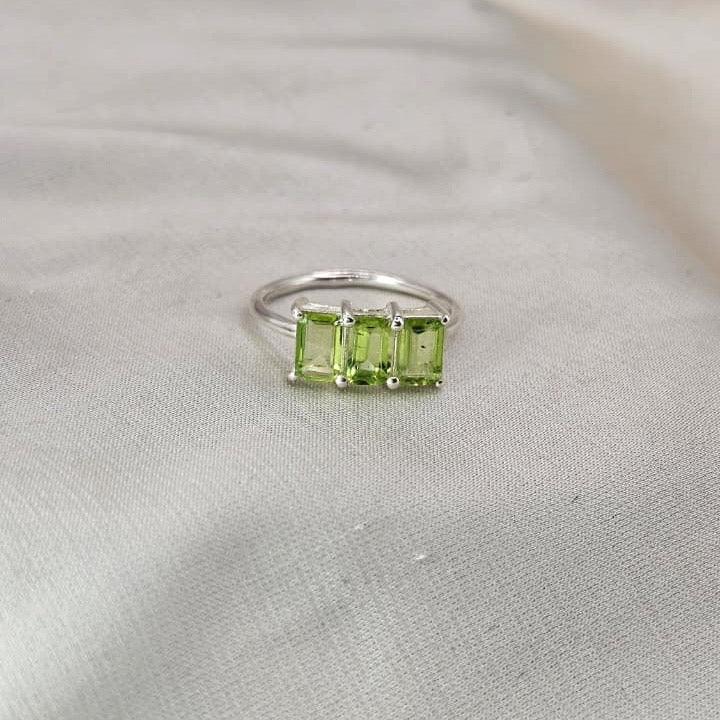 Peridot Three-Stone Ring
