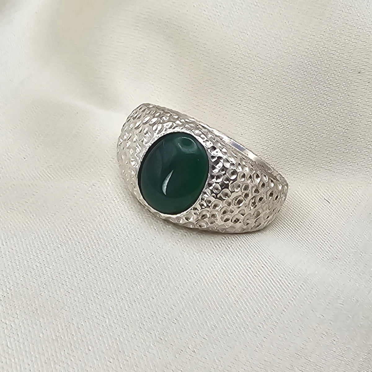 Green Onyx Signet Ring image 0