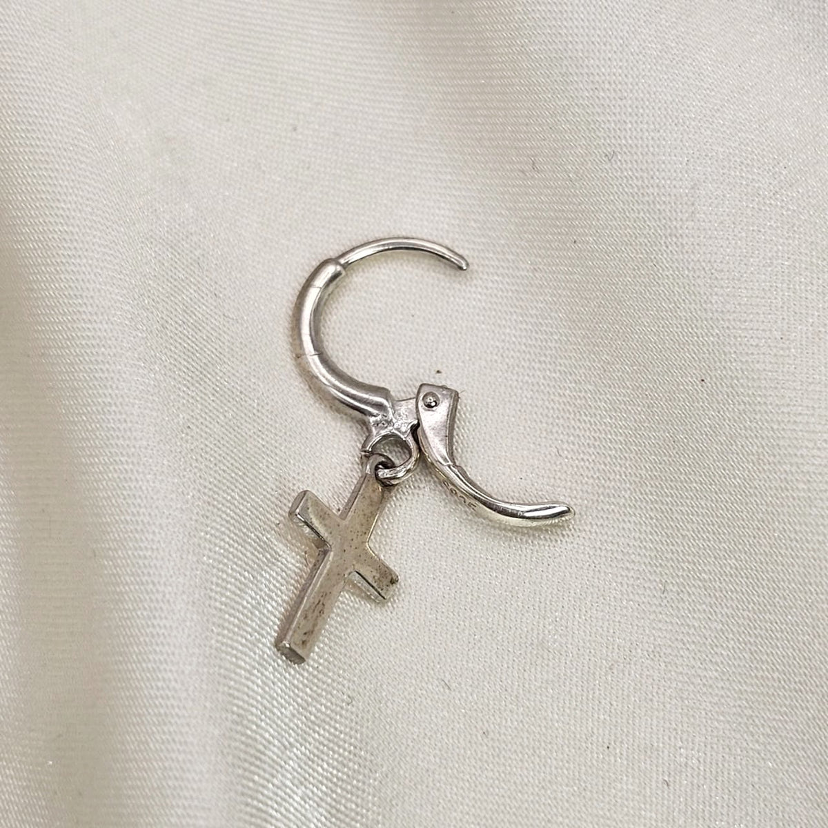 Cross Charm Hoop Earrings