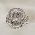 Flaming Skull Ring with Cubic Zirconia image 0