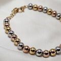 18k Gold Plated Stainless Steel Mixed-Tone Beaded Bracelet