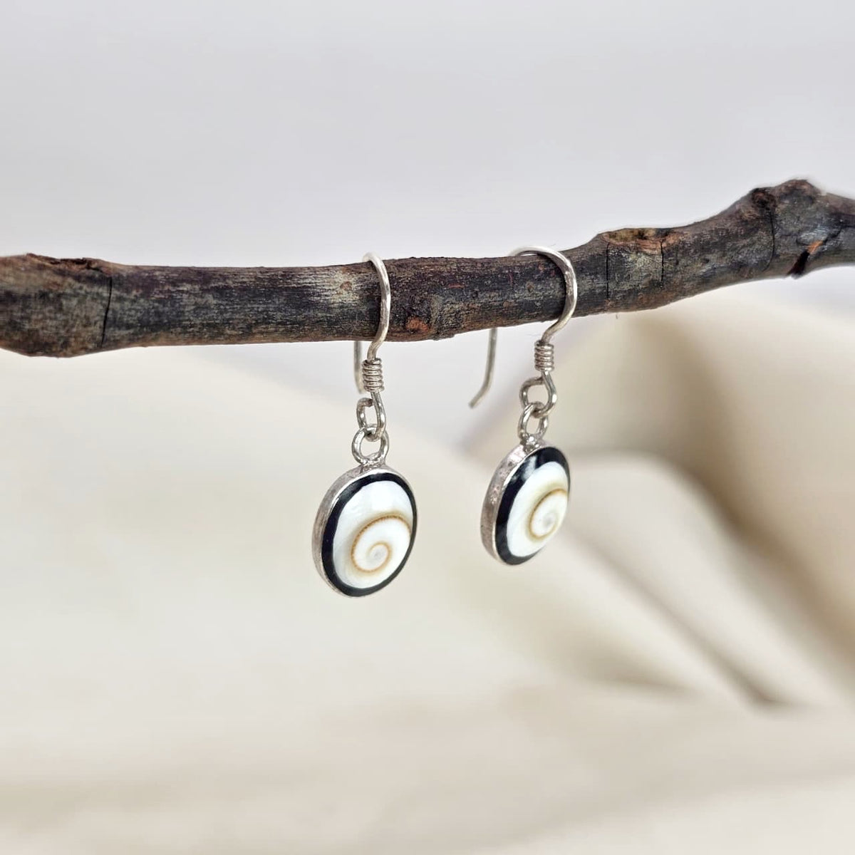 Shiva Shell Spiral Drop Earrings
