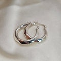 Sculpted Faceted Hoop Earrings