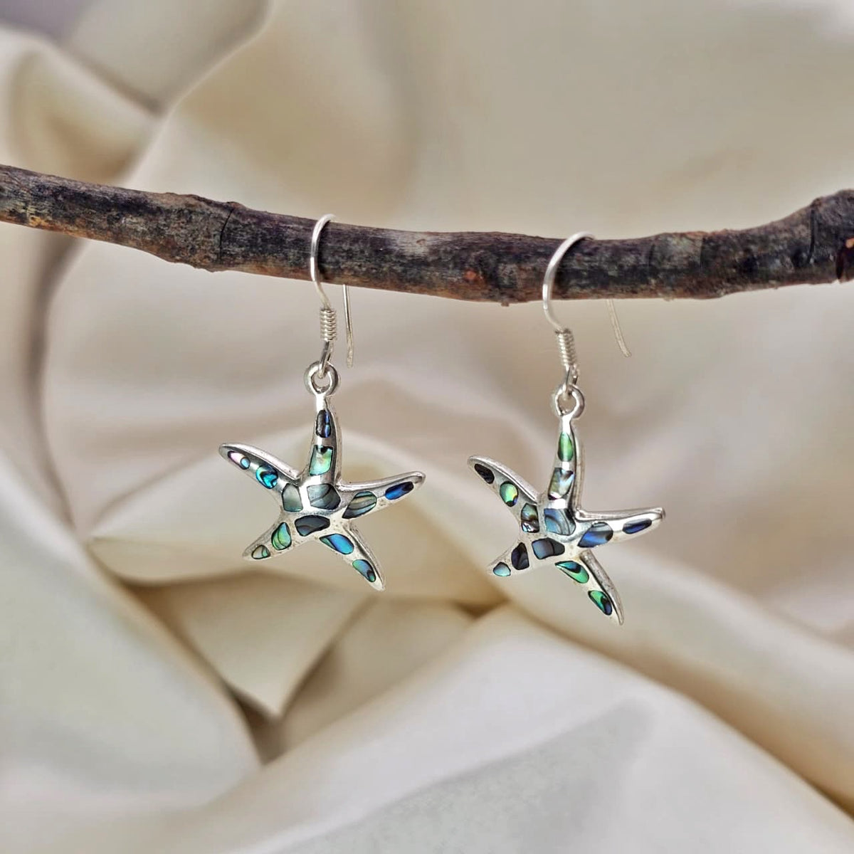 Abalone Inlay Starfish Earrings