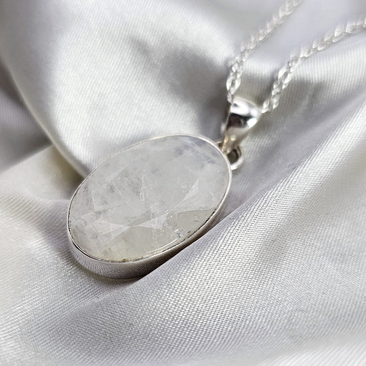 Faceted Oval Moonstone Pendant image 3