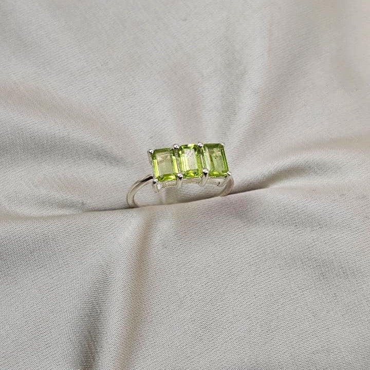 Peridot Three-Stone Ring