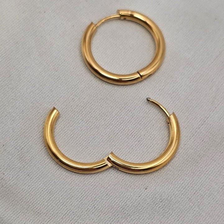 18k Gold Plated Stainless Steel Hoop Earrings