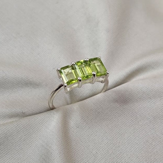 Peridot Three-Stone Ring
