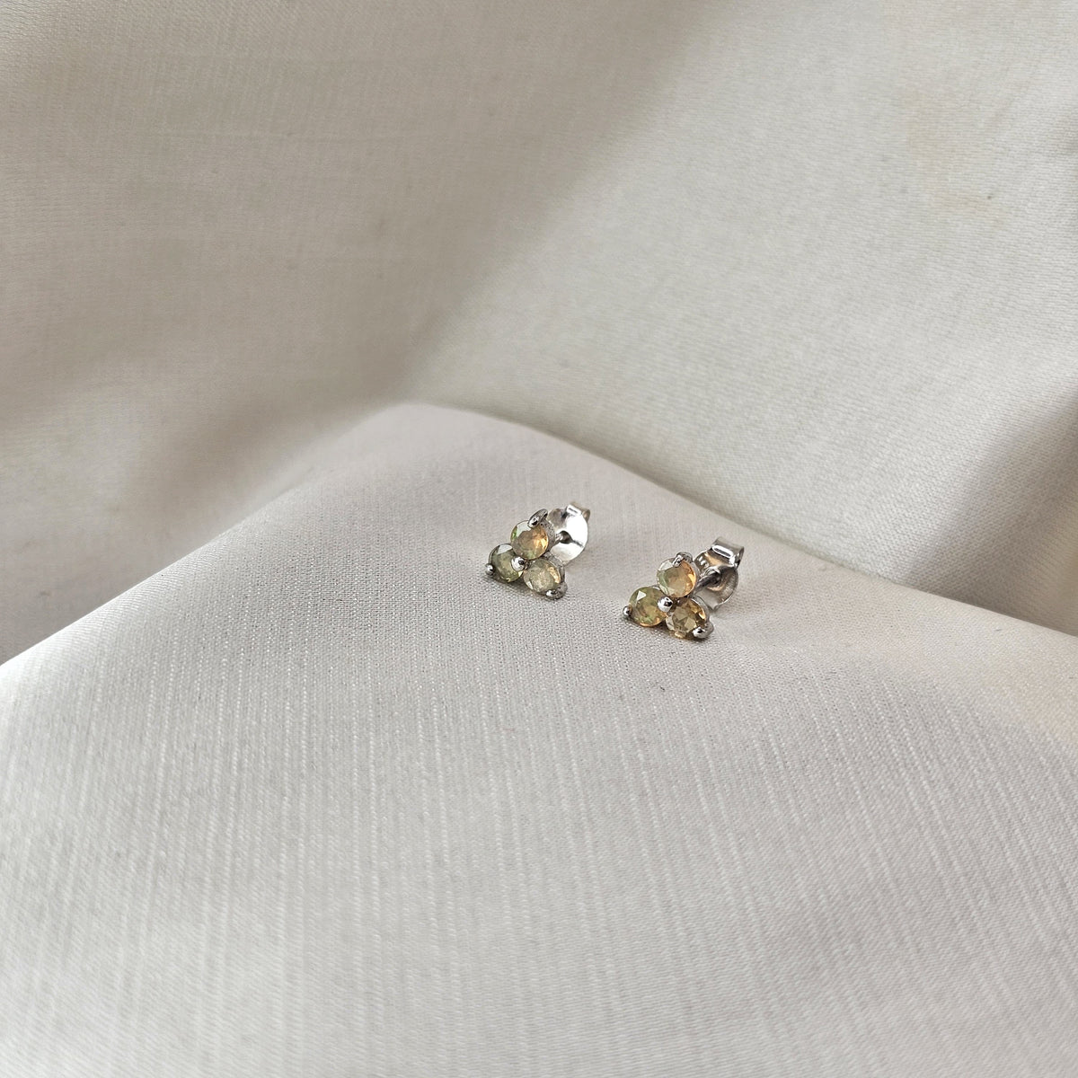 Opal Cluster Stud Earrings