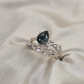 Moss Agate Ring Pair