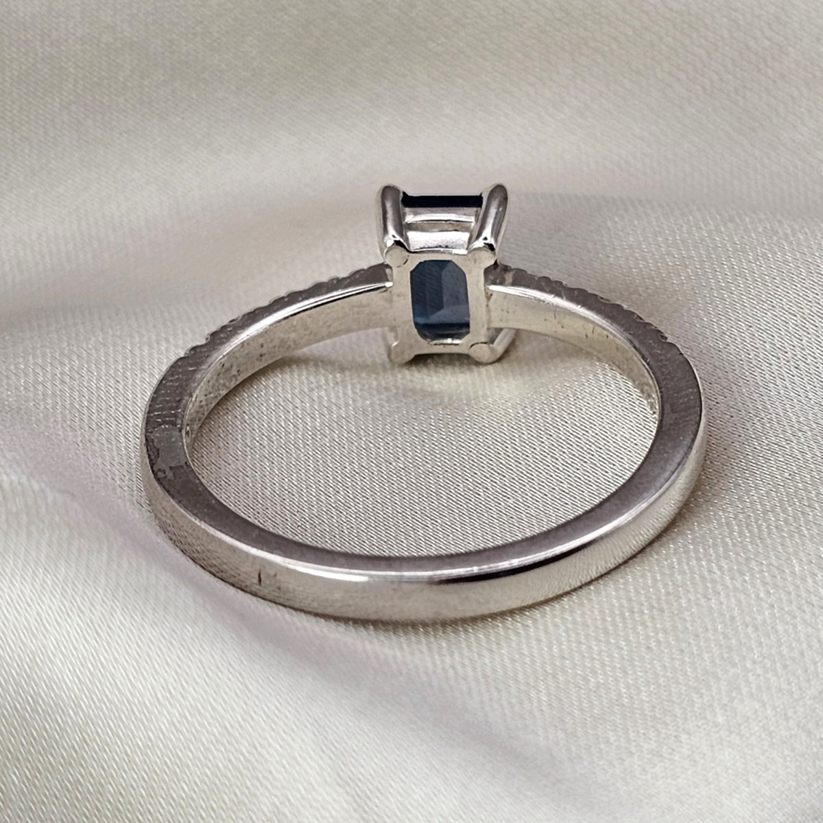 Emerald Cut London Blue Topaz Ring image 6