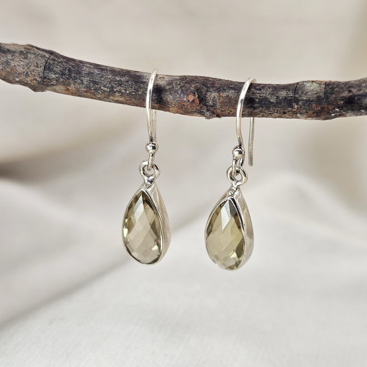 Lemon Quartz Teardrop Earrings