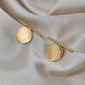18k Gold Plated Stainless Steel Disc & Bar Earrings