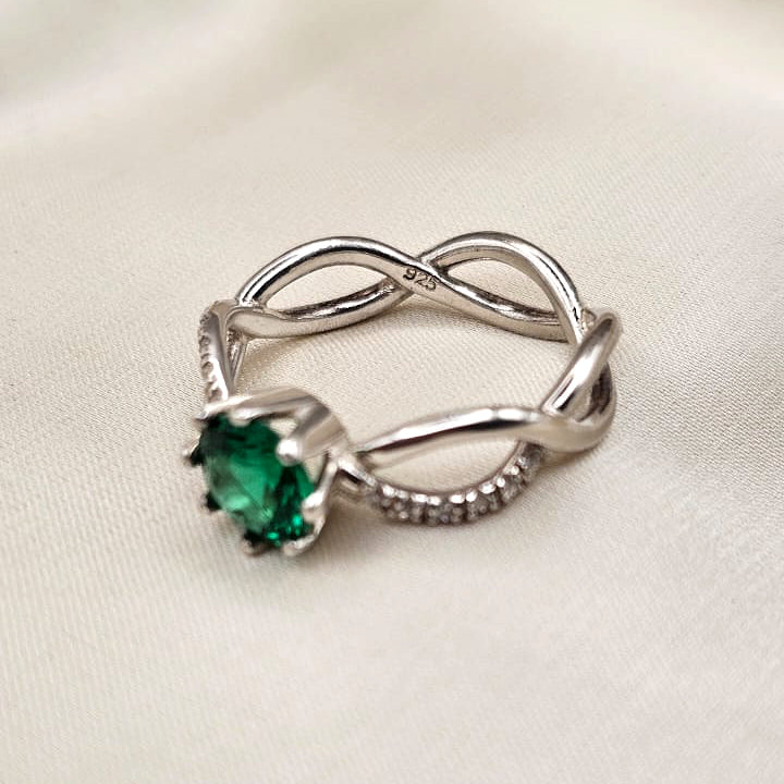 Green Cubic Claw Ring image 5