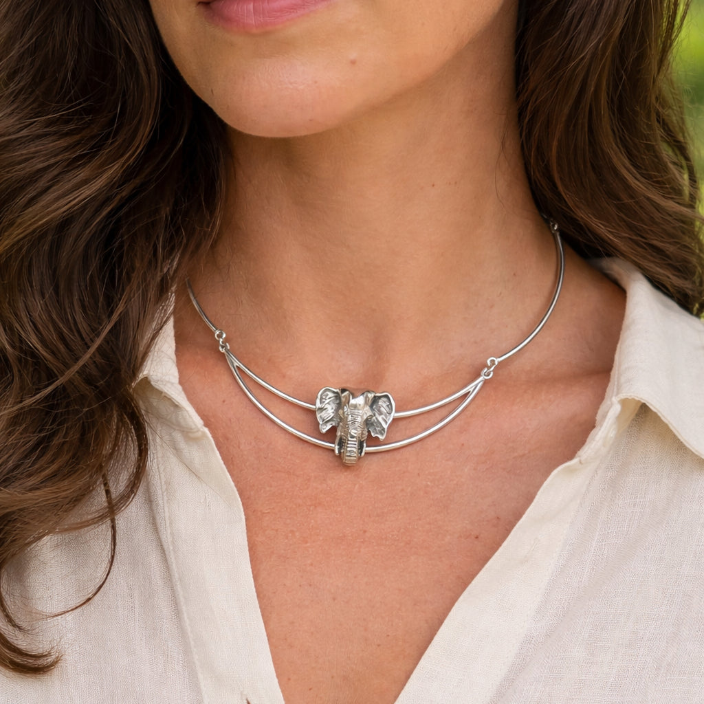 Out of Africa Elephant Choker Necklace image 1