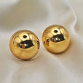 18k Gold Plated Stainless Steel Dome Stud Earrings