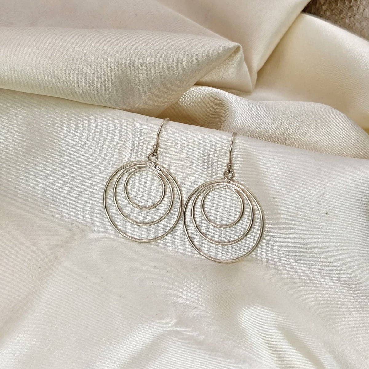 Triple Concentric Circle Drop Earrings