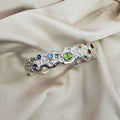 Multi Stone Hammered Bangle image 0