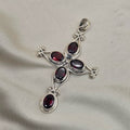 Garnet Cross Pendant