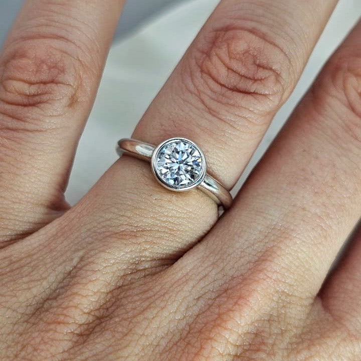 Moissanite Bezel Ring