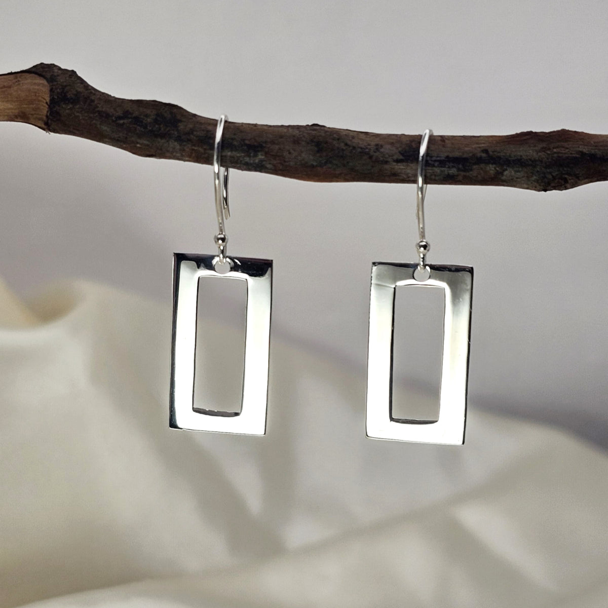 Modern Rectangle Drop Earrings image 3