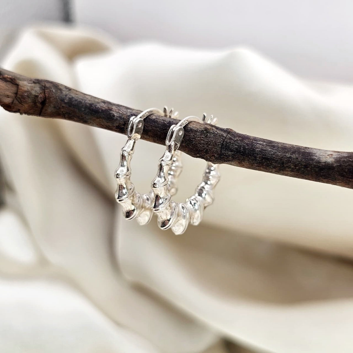 Bamboo-Style Hoop Earrings