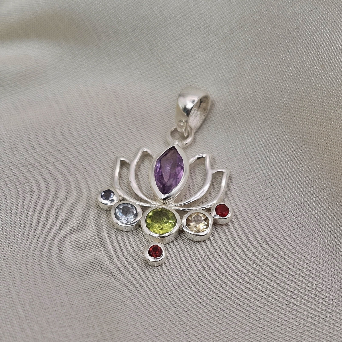 Chakra Lotus Flower Pendant