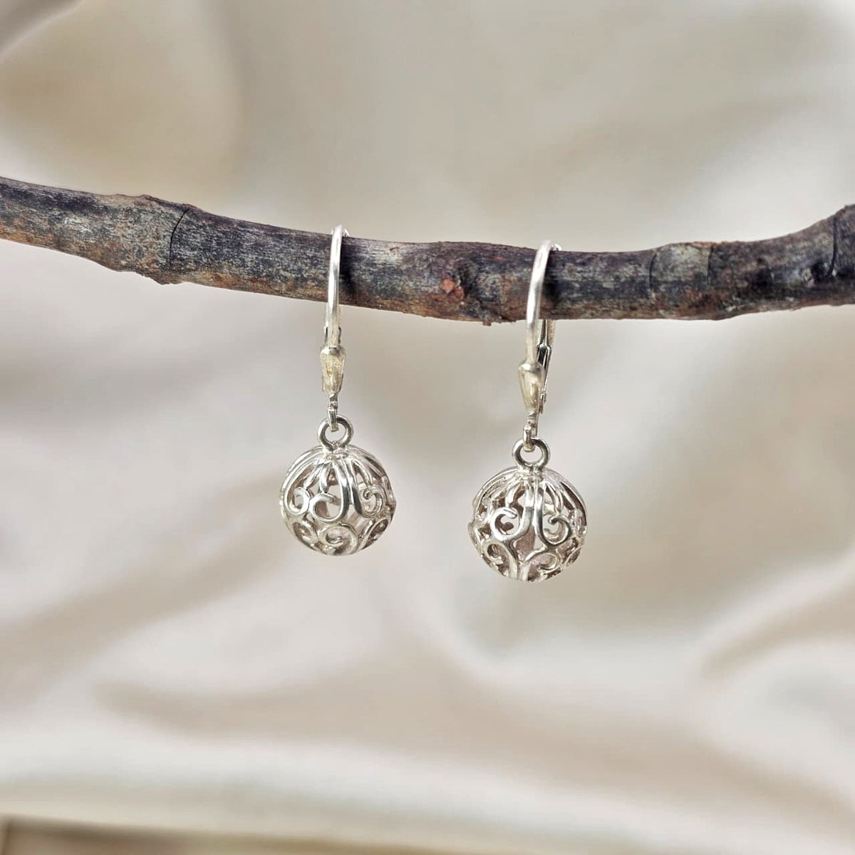 Filigree Ball Drop Earrings