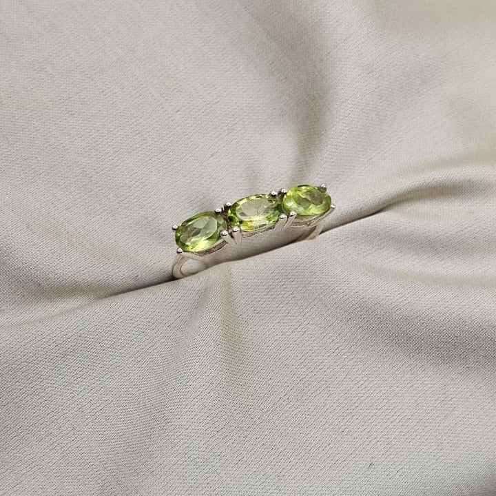 Peridot Three-Stone Ring